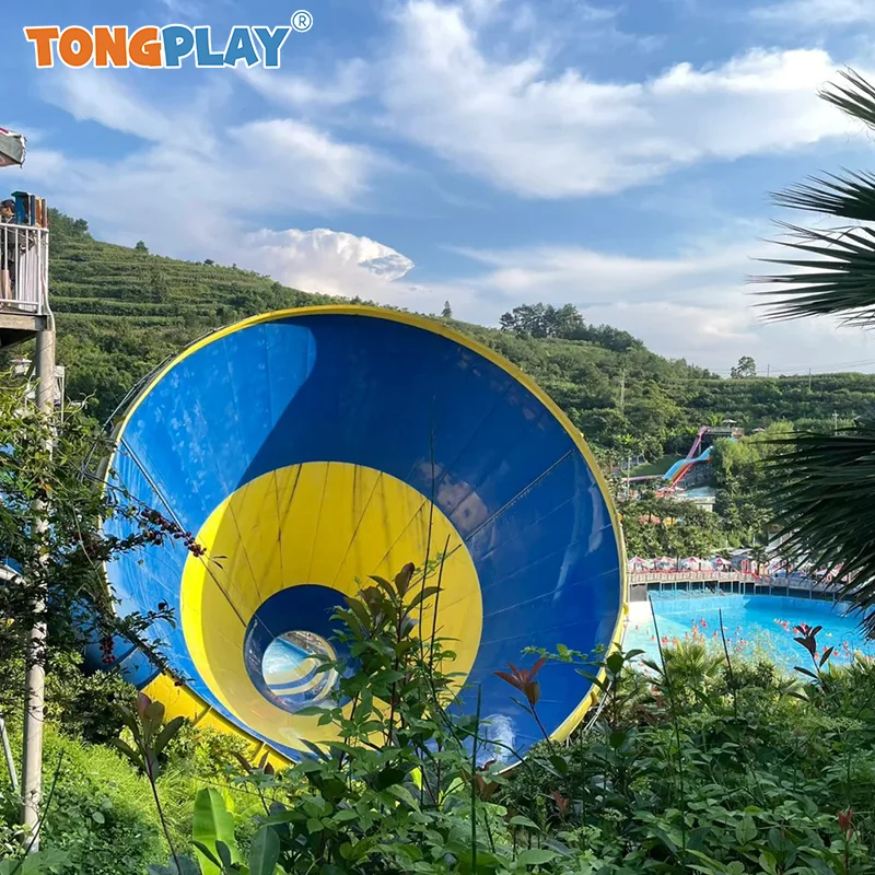 Glass fiber big horn slide water park adult big slide water playground curve slide water park equipment