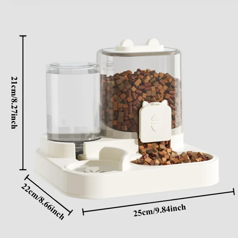 Automatic Feeder Dog Cat Food Bowl With Water Fountain Large Capacity Pet Food Storage Dispenser Container Puppy Pet Accessories - view 2