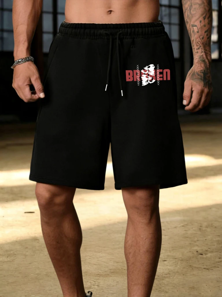 

Broken Letter With Skeleton Pattern Men'S S-2Xl Summer Shorts Hip Hop Simple Sportpants Youth Comfortable Swimming Trunks