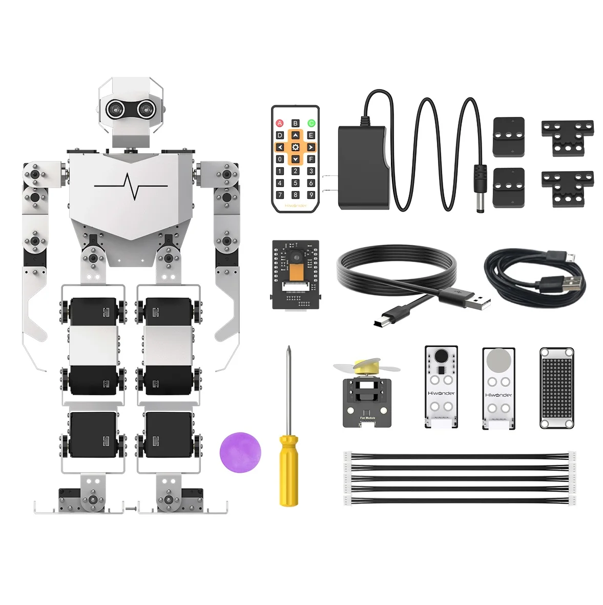 Robô humanóide programável Hiwonder Tonybot com kit de sensor de desenvolvimento secundário para expansão de robô educacional AI