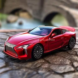 1:32 LEXUS LC500 Miniature Model Car Alloy Diecast Metal Rubber Tire Sound Light Pull Back Function Vehicles Collection Kids Toy