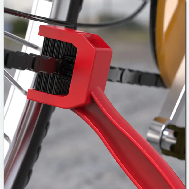 Limpiador de cadena de motocicleta, cepillo de limpieza de cadena de bicicleta de doble cabeza, herramienta multiusos para bicicleta eléctrica