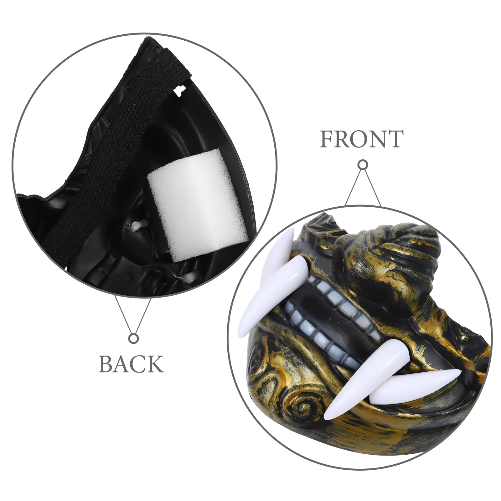 قناع الحكمة زي الهالوين LED الدعامة اليابانية لملحقات تنكرية ذهبية ملكة جمال #3