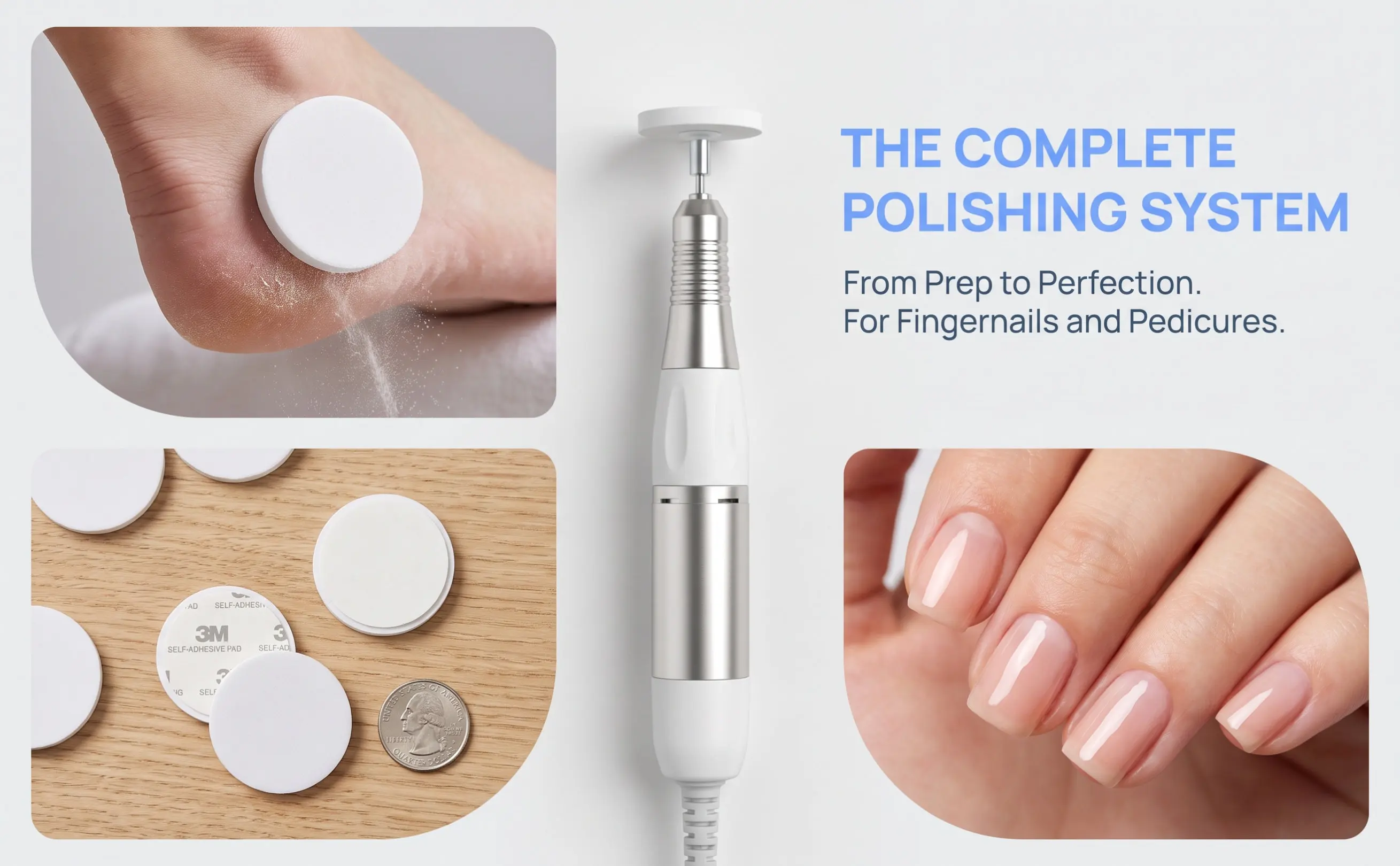 50Pcs Polishing Grinding Slices Adhesive Nail Buffing Disc Replacement for Manicure Nail Grinding Filing Smoothing Shine