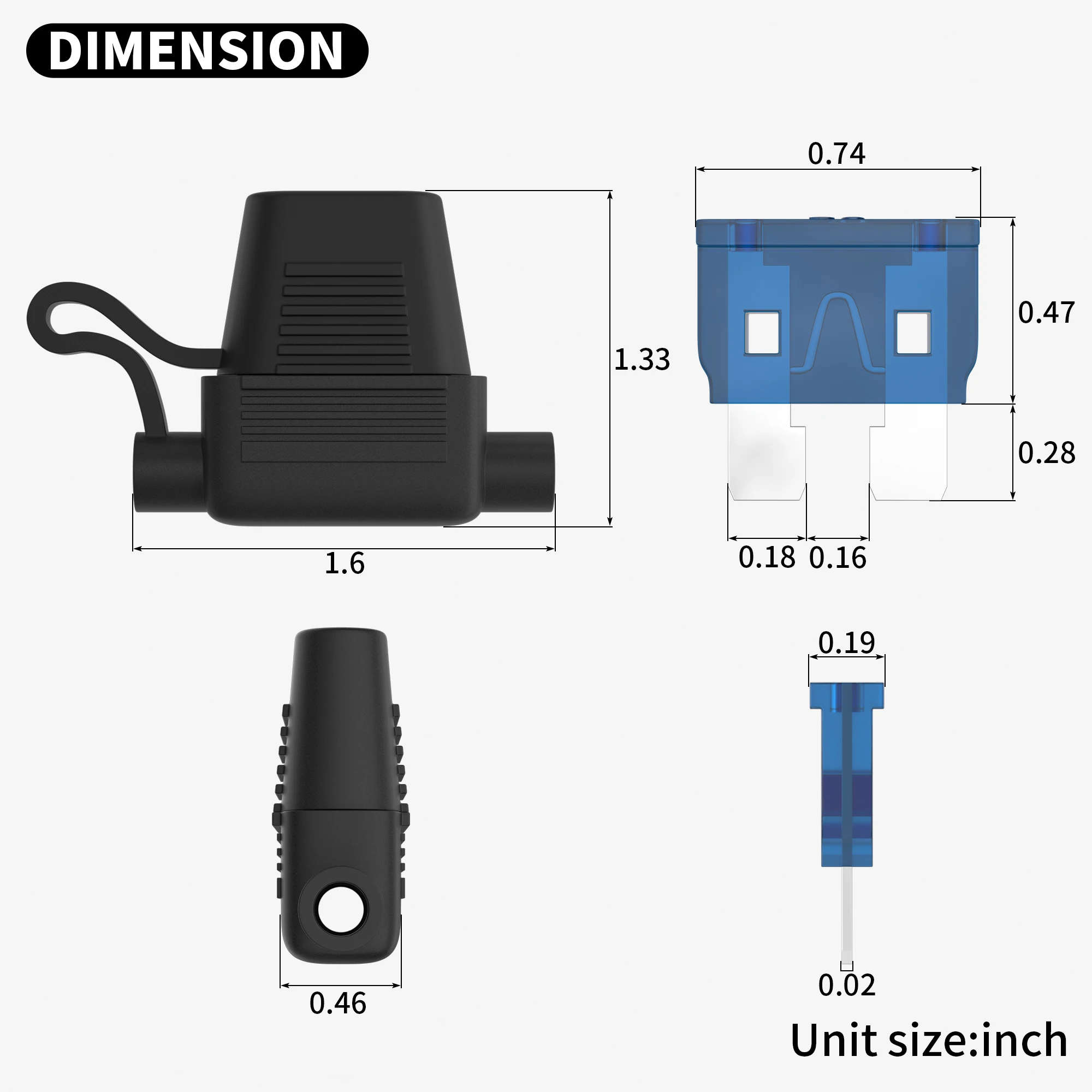 DaierTek 5 SZTUK 18 Gauge Uchwyt bezpiecznika 12V do ATC/ATO Bezpiecznik liniowy Uchwyt bezpiecznika 12V z przewodami 18 AWG z bezpiecznikiem