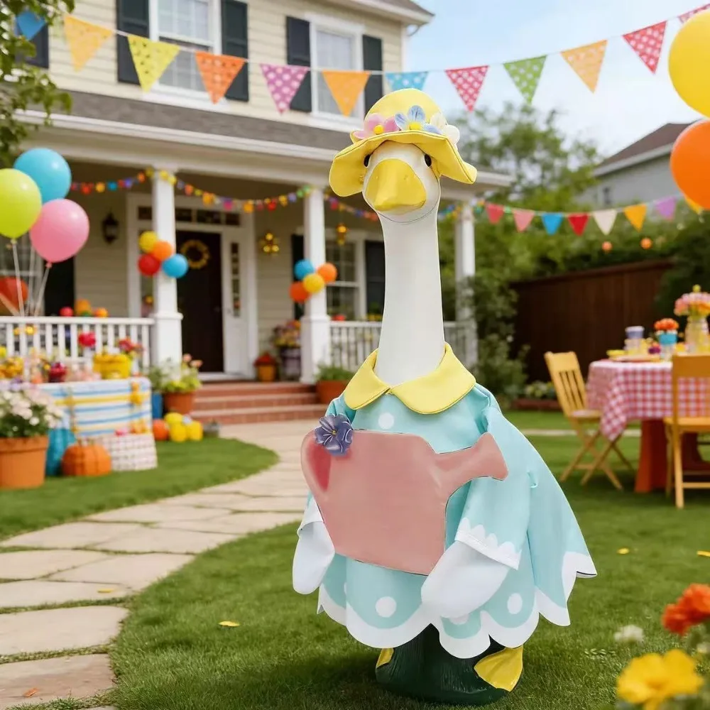 Easter Egg Porch Goose Costume for 23 Inch Goose, Holiday Yard Decoration Outfit, Women's Garden Accessory Set Exclude Goose