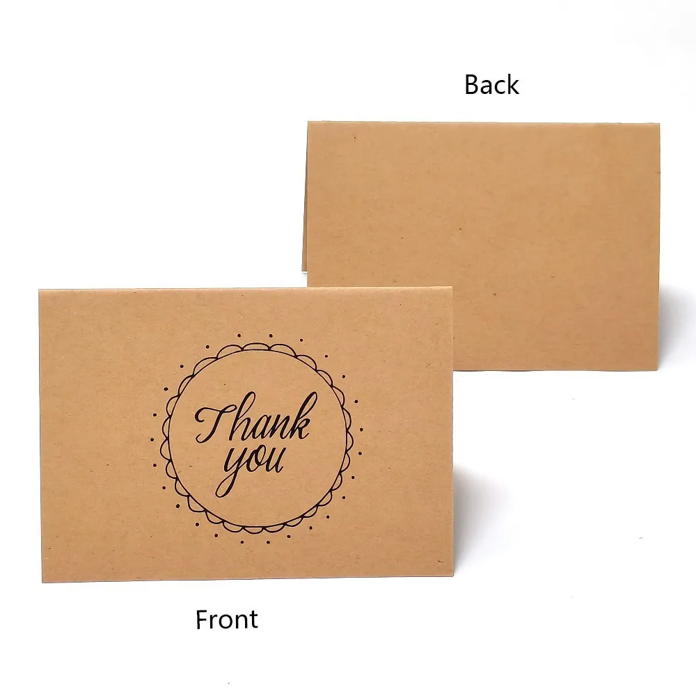 10Pcs pack Kraft Paper Thank You Card Large 4x6\'\' Business Note Cards Perfect For Graduation Baby Shower Wedding Greeting Cards