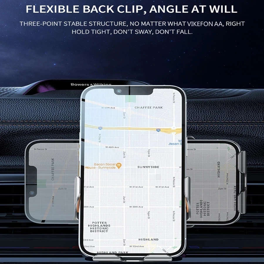 Car Wireless Charger Auto Car Mount Phone Holder Stand For iPhone 15 14 13 Samsung Xiaomi Infrared Induction 15W Fast Charging