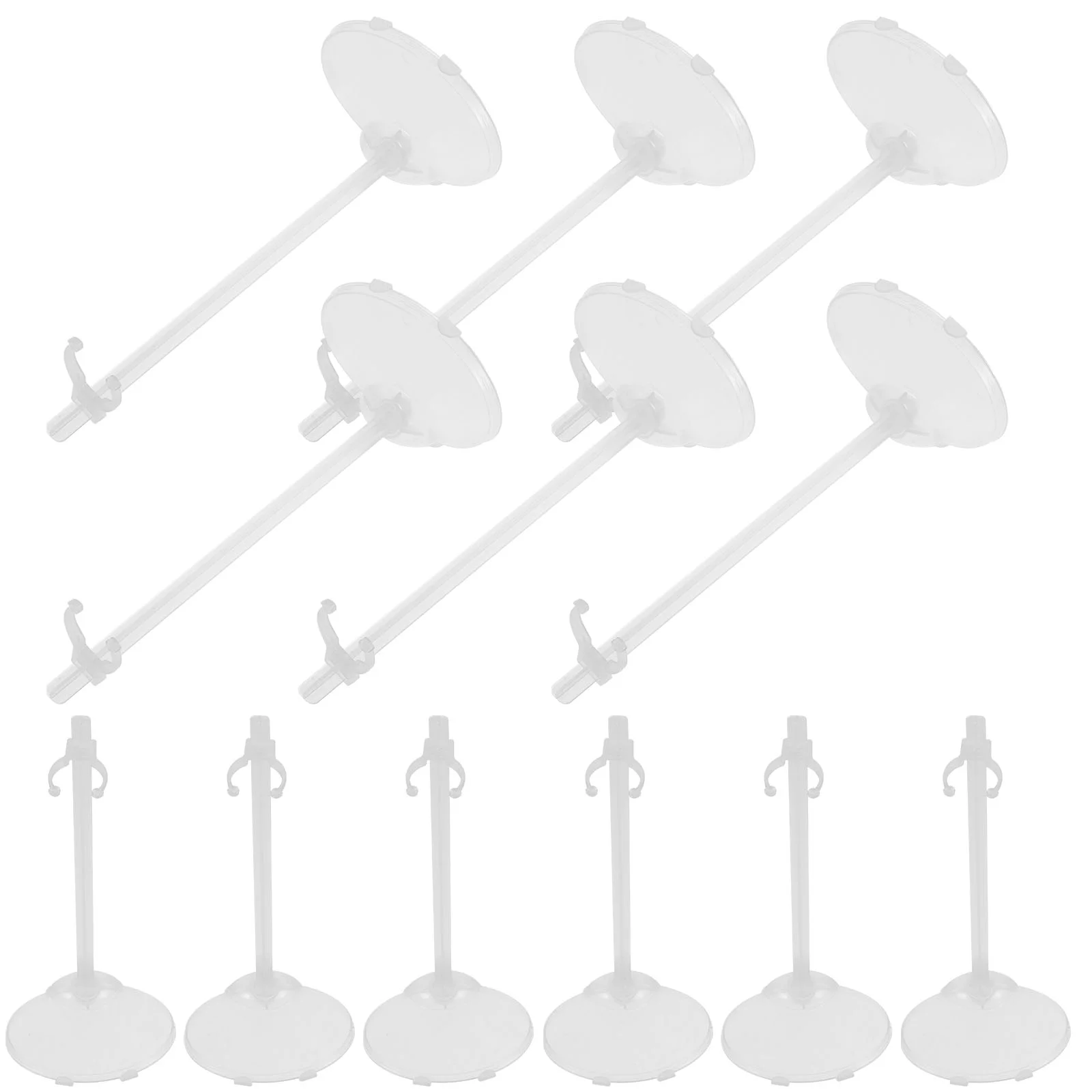 

15 Pcs Figurine Standing Clip Hangers Stands Show Transparent Plastic Child