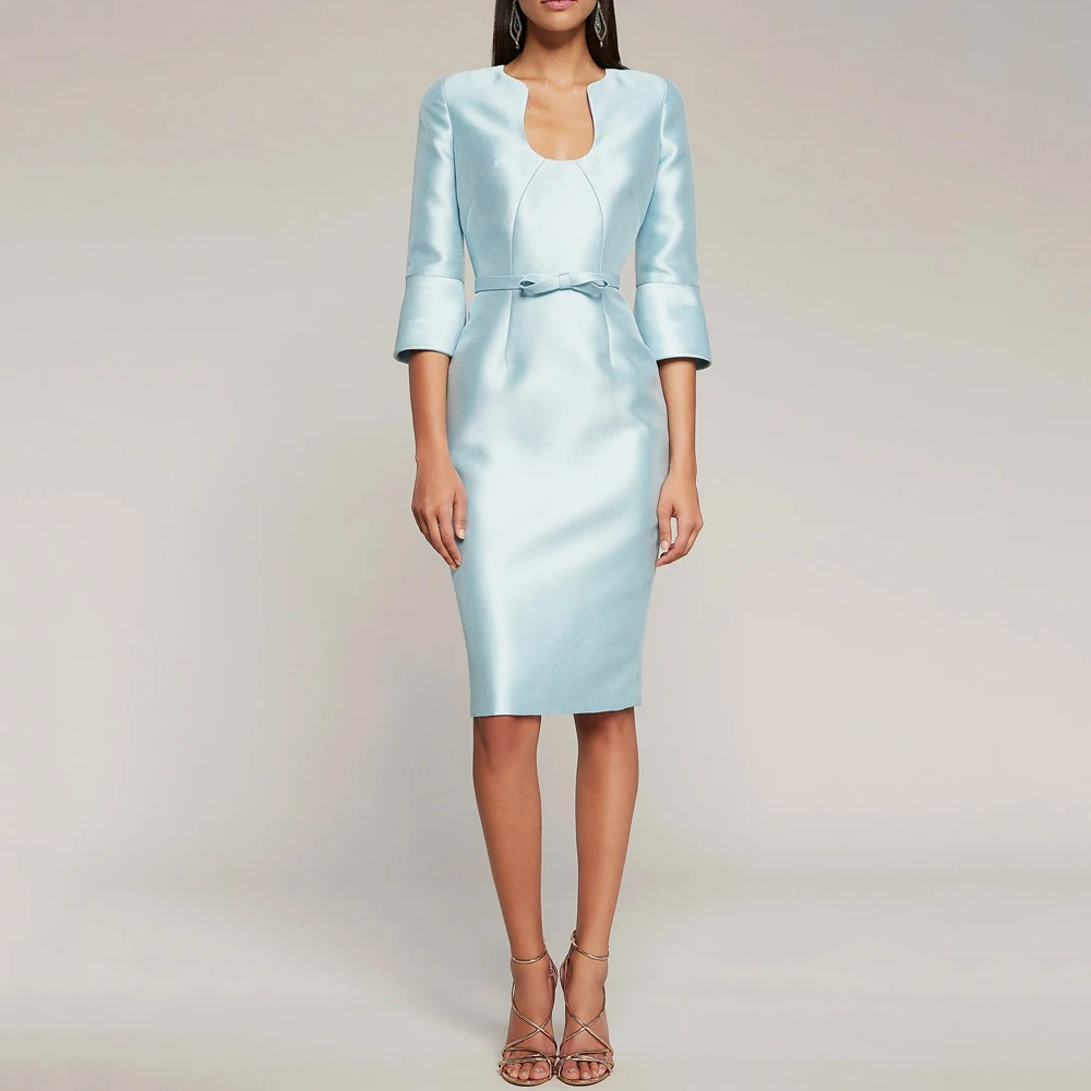 Abito elegante personalizzato con maniche a 3/4 Abiti da sera a trapezio Occasioni formali Squisiti abiti da ballo di alta qualità per le donne