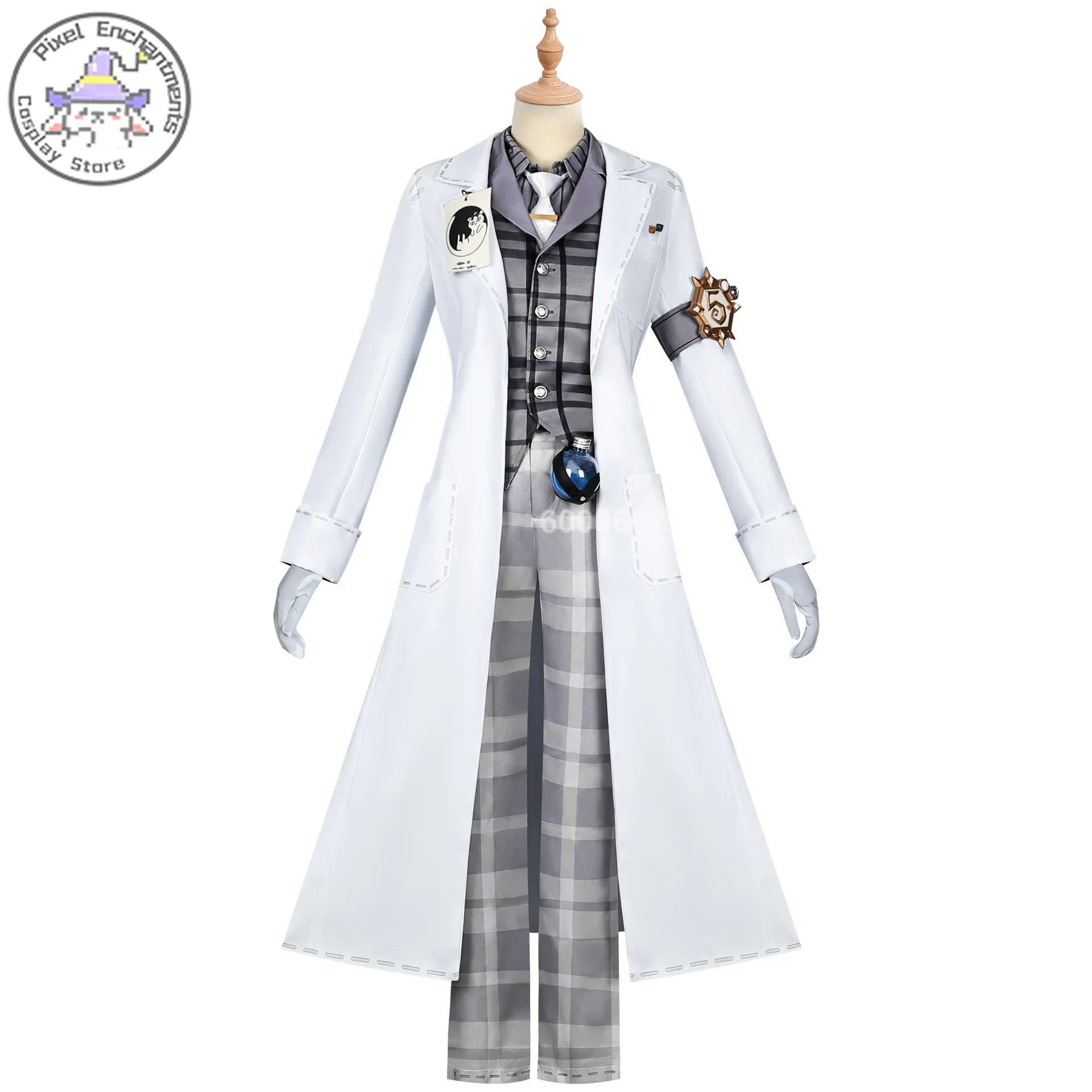 Gatto Cosplay Identity V Game Embalmer Costume Aesop Carl  Aesop Carl Men Gorgeous Suit Uniform Role Play Outfit Halloween Party