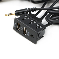 150CM 3 Styles Car Dash Flush Mount AUX USB Port Panel Auto Boat Dual USB Extension Cable Adapter for Volkswagen Toyota