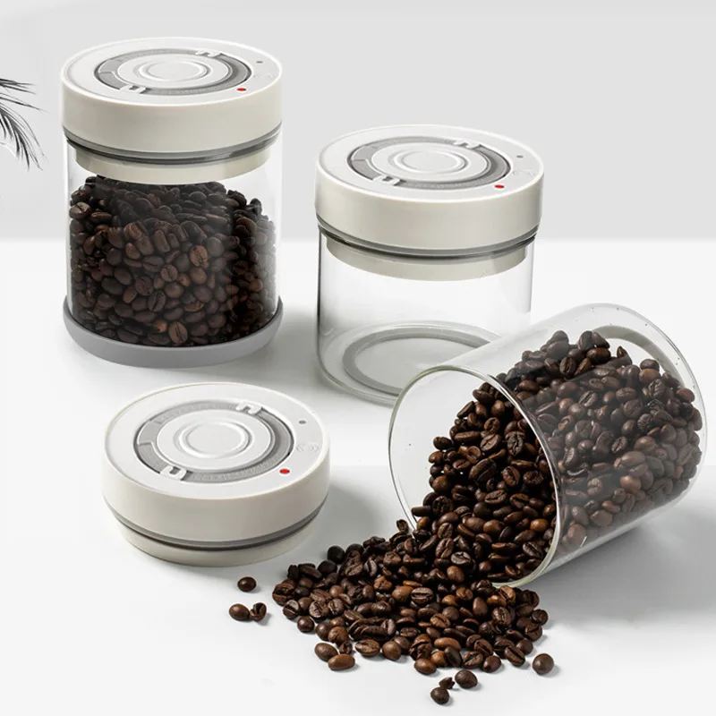 Coffee Beans Tea 600/950ml Airtight Container Useful Convenient Sealed Tank Electric Vacuum Airtight Jar for Home