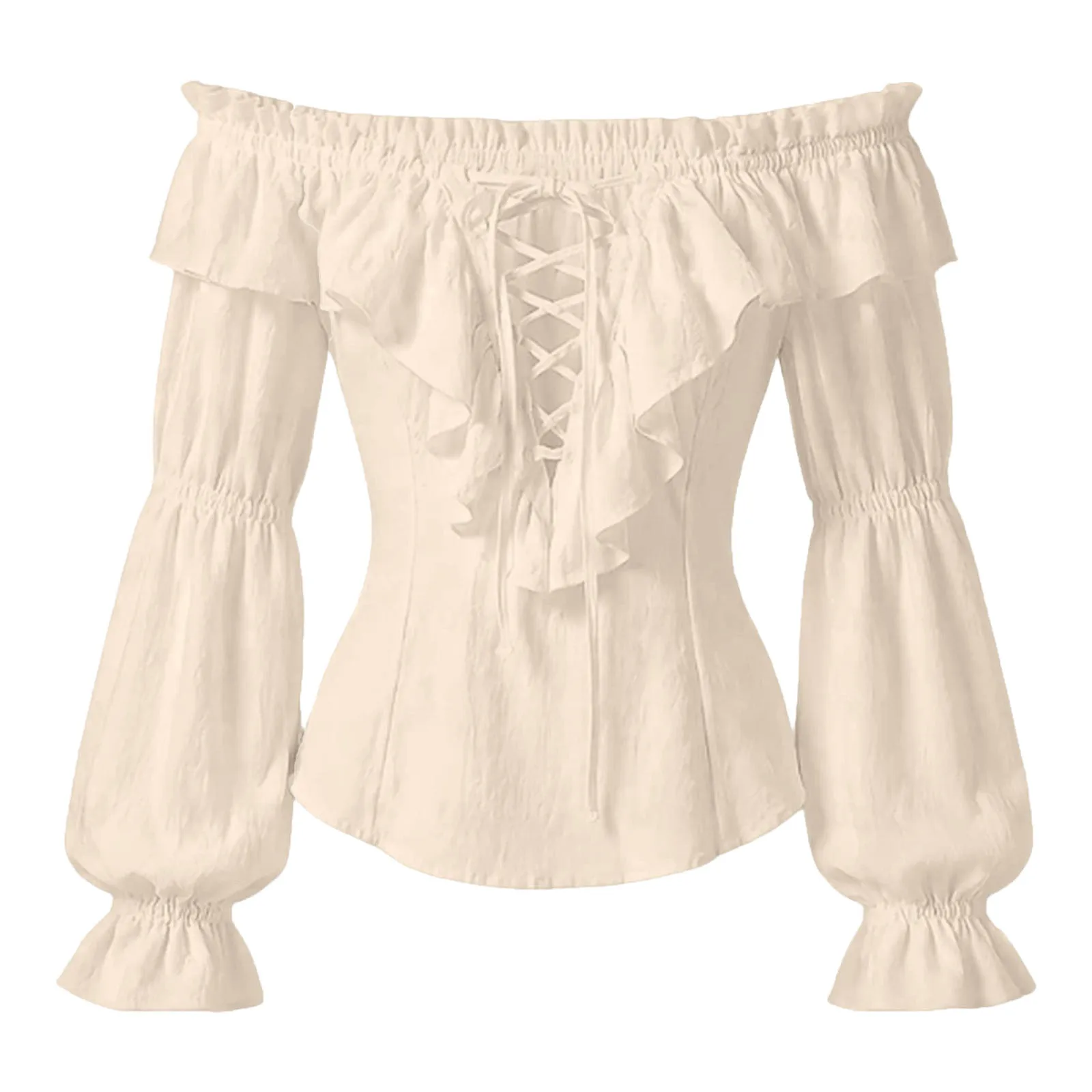 여성용 해적 셔츠 르네상스 고딕 러플 레이스업 블라우스 - Medieval Gothic Lace Up Pirate Shirt 리뷰 및 가격