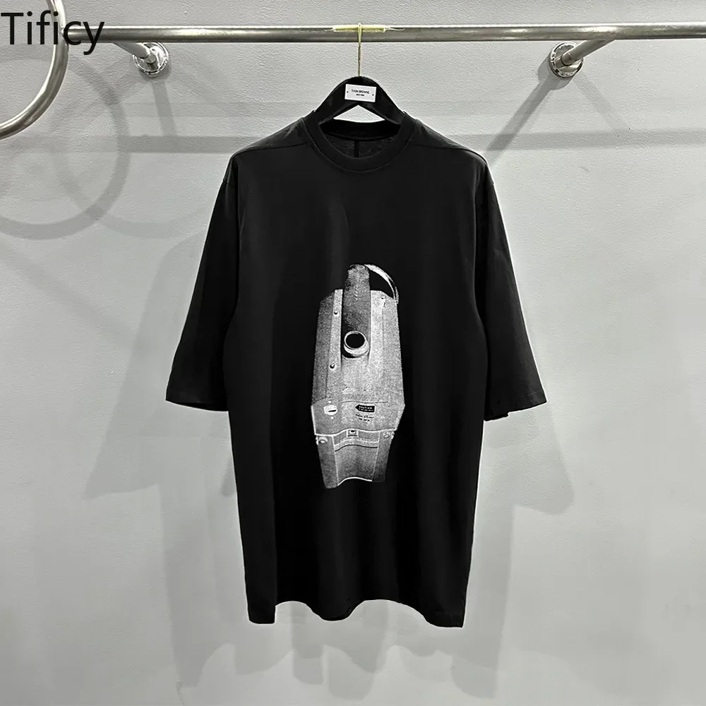 

TIFICY Cotton 100% Men's Print Loose Oversized Tees Men's and Women's Couple Oversize Five and A Half Sleeve T-shirts Tops