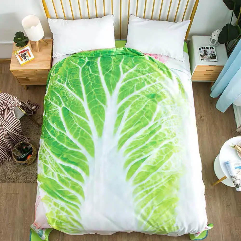 Food Lettuce Blanket Double-Sided Flannel Creative Appearance Home Sofa Cabbage Blanket Super Soft Funny Throw Blanket