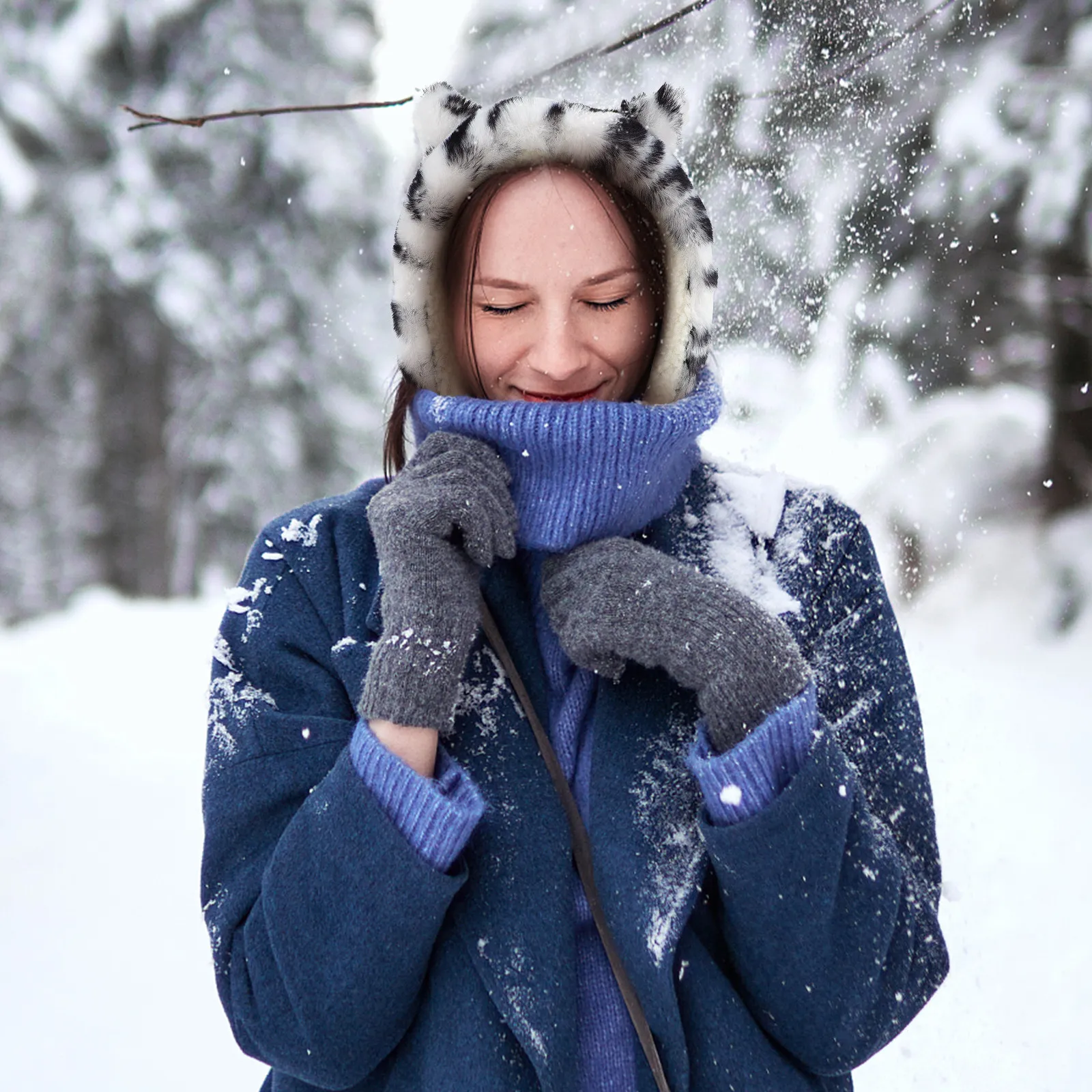 

1Pcs Winter Cat Ear Earmuff Premium Soft Fabric Warm Ear Cover for Women Men Kids Elastic Adjustable Comfortable Outdoor Cold