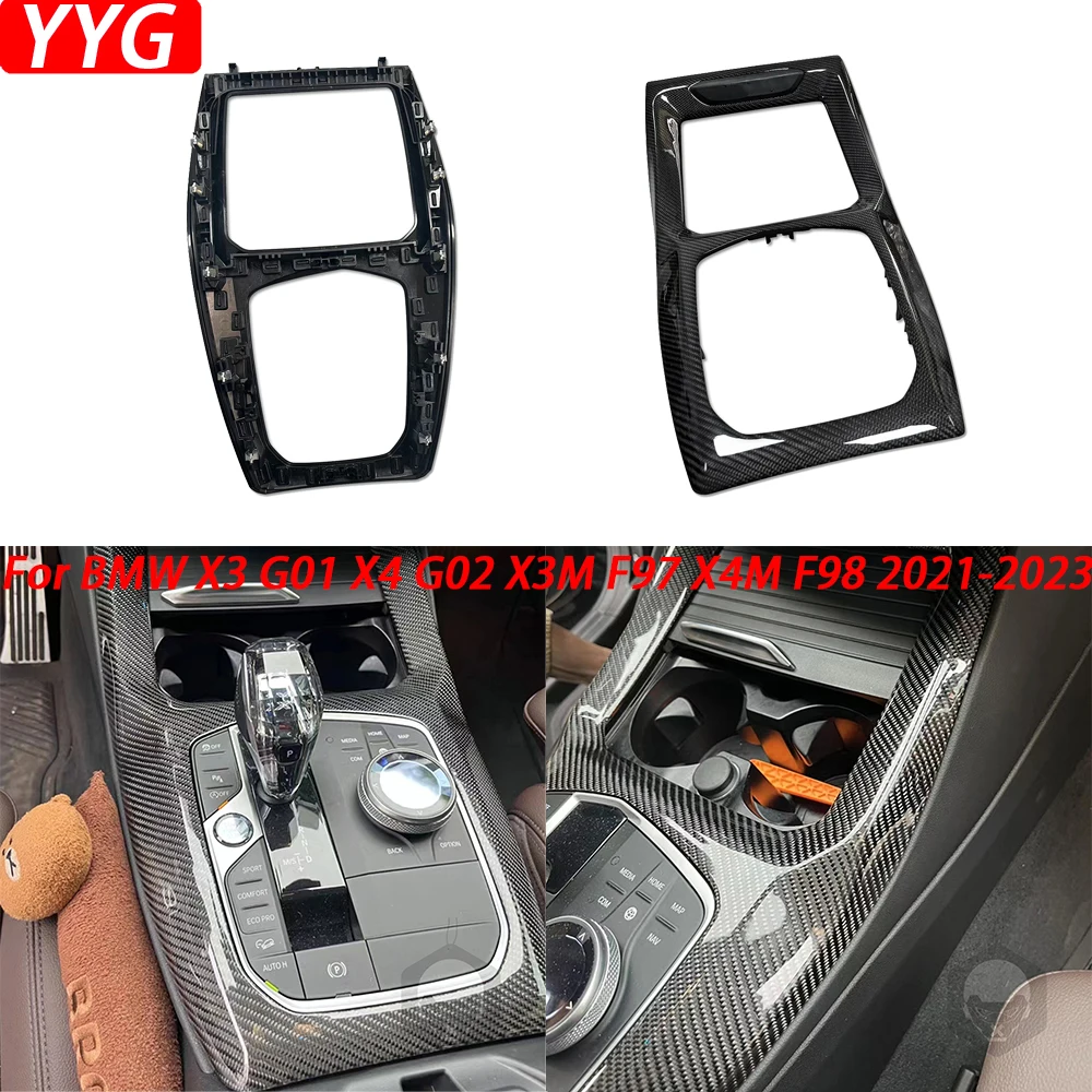 For BMW X3 G01 X4 G02 X3M F97 X4M F98 2022-2024 Replacement Carbon Fiber Gear Shift Control Panel Cover Car Retrofit Accessories