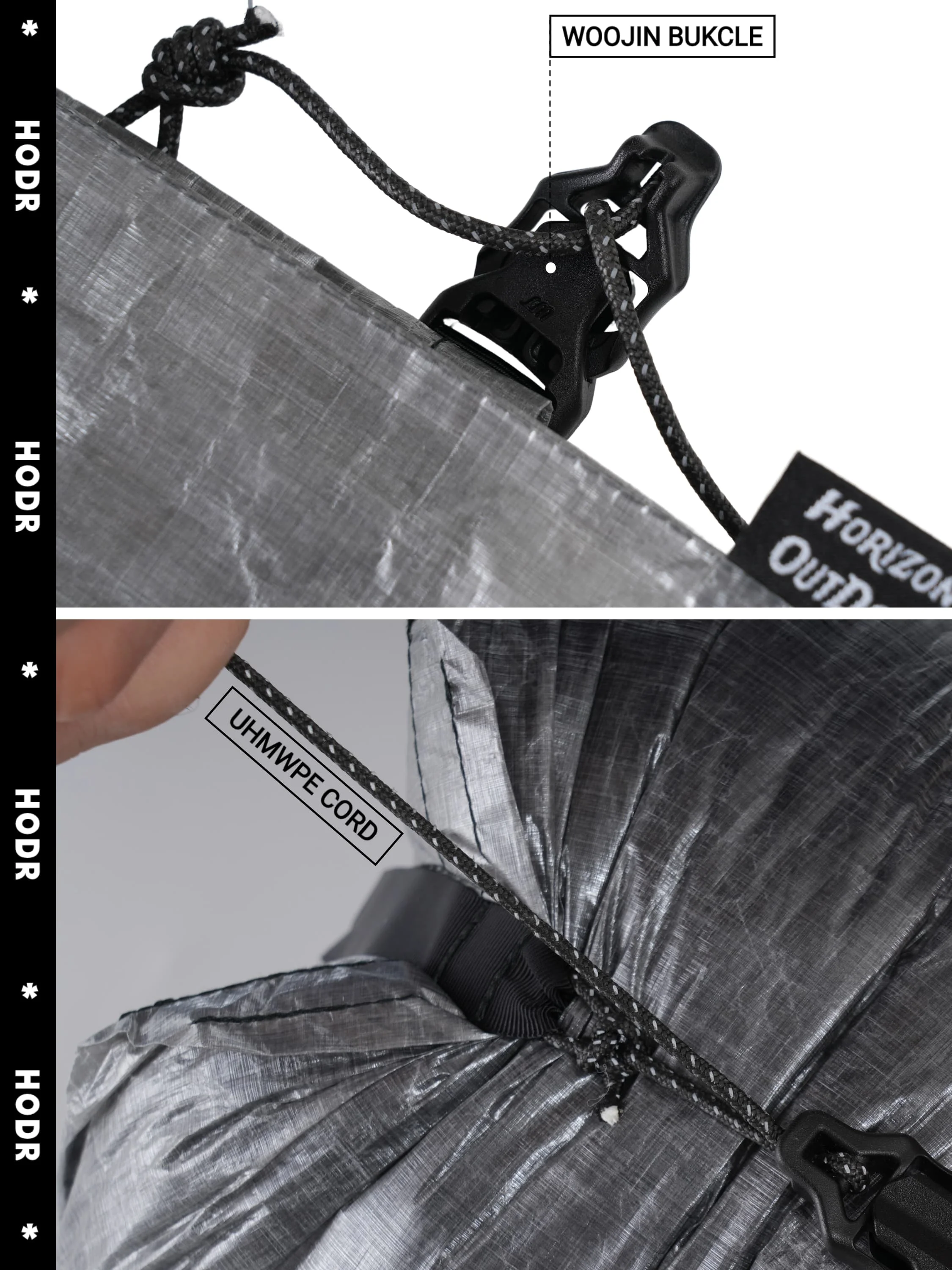 [HODRGEAR] Dyneema Kompressionssack für Schlafsack-Aufbewahrung, DCF Wasserdichter Roll-Top-Sack, Ultraleichte Camping-Ausrüstungsaufbewahrung – Detail 7