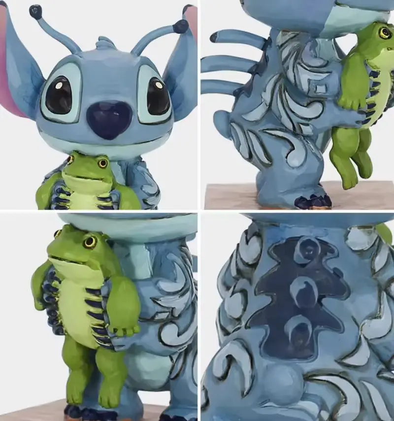 Nowa Figurka Akcji Anime Stitch i Żaba, Urocza Ozdoba na Biurko, Modna Zabawka dla Dzieci, Prezent Urodzinowy dla Fanów