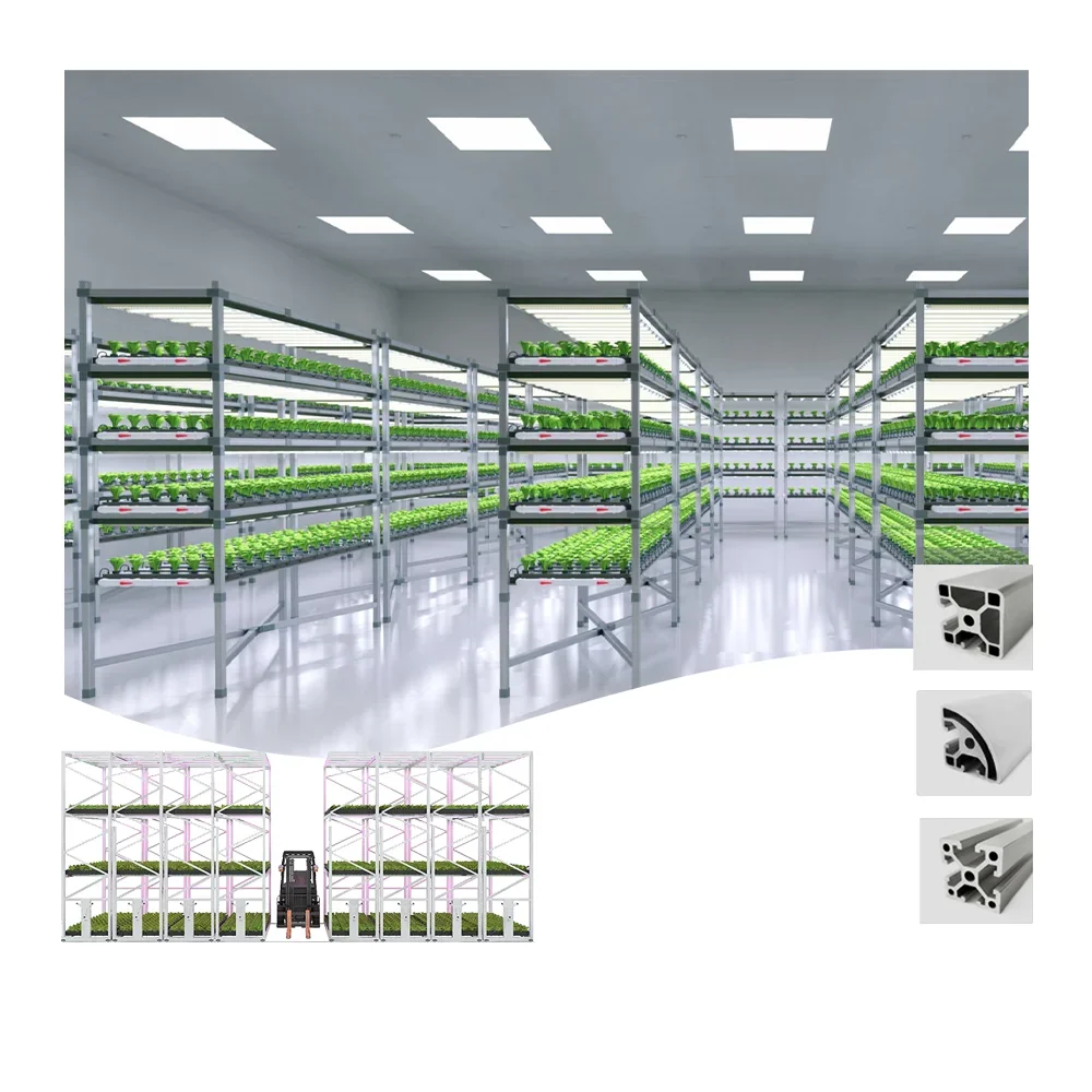 พืชเพาะปลูกในร่มหลายชั้นเติบโตระบบเคลื่อนย้ายได้ Rolling Hydroponic แนวตั้ง Farming Mobile Grow Rack