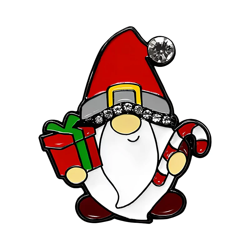Lovely Cartoon Christmas Pins 4-design Enamel Christmas Tree Wreath Santa Claus Metal Brooch Pin For Clothes Backpack Gifts