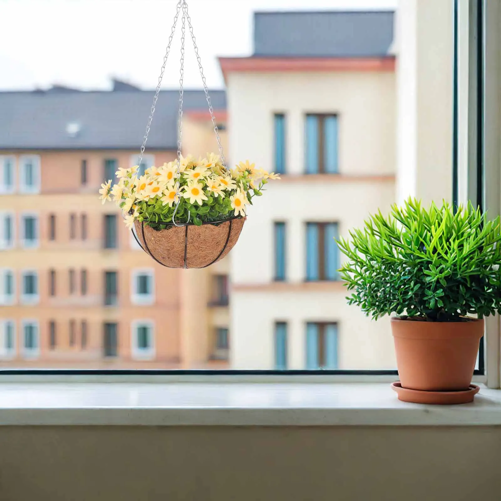 12 pezzi catena sospesa catene per cesto di piante in ferro con ganci per appendere catene di vasi di fiori mangiatoie per uccelli grucce decorative in metallo