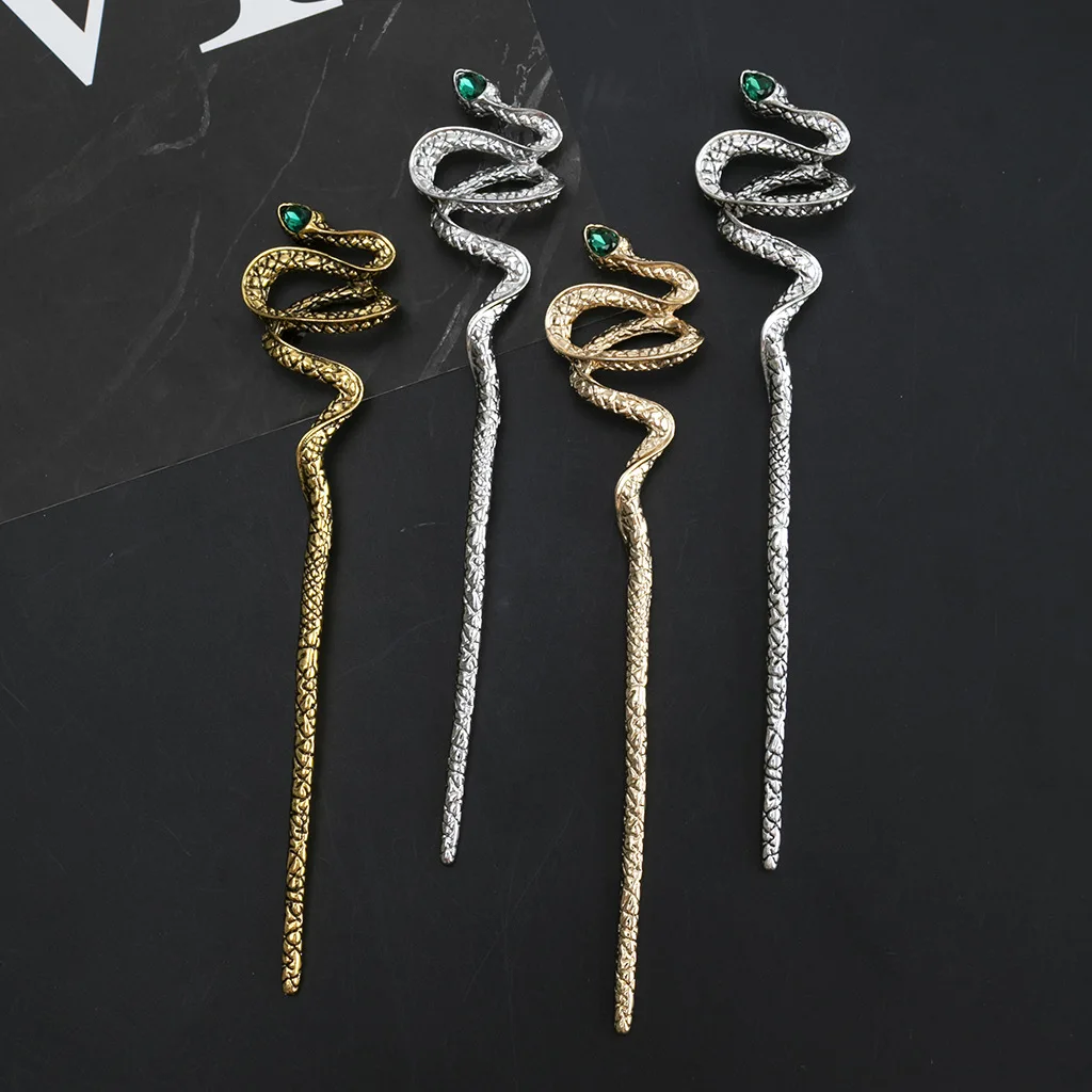 Vintage Snake Hair Sticks for Women Chinese Retro Animal Hairpins Disk Hairsticks Hair Chopsticks Fashion Hair Accessories