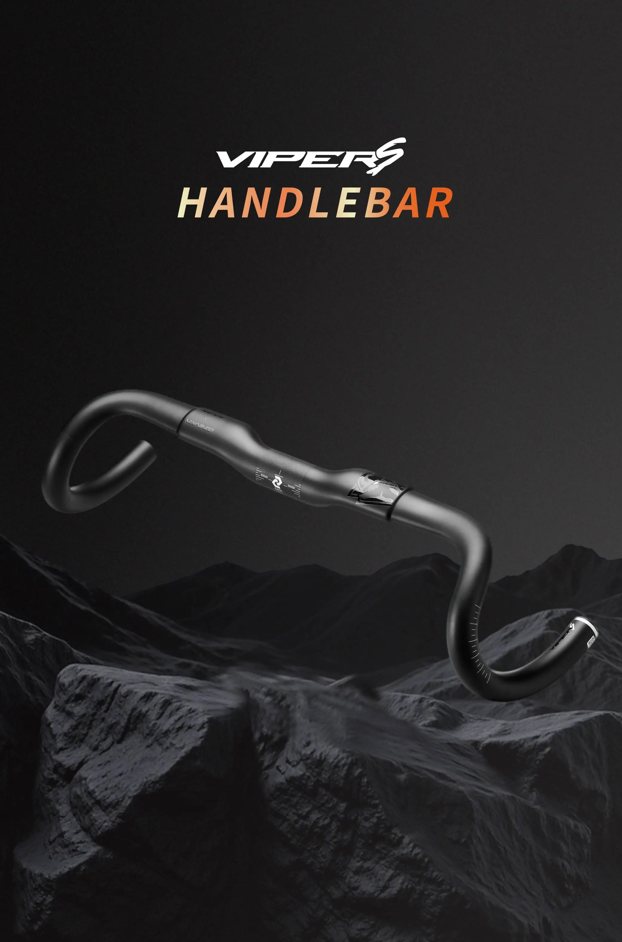OG-EVKIN VIPERS Carbon-Gravel-Lenker mit interner Kabelführung für Gravel-Bikes, Lenker, Fahrradteile, Mattschwarz – Detail 1