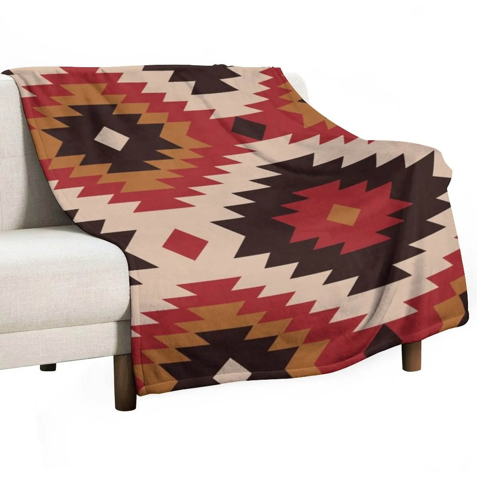 Navajo Red And Mustard Throw Blanket sofa bed Furry blankets and throws Bed Fashionable Sofa Quilt bed plaid Blankets
