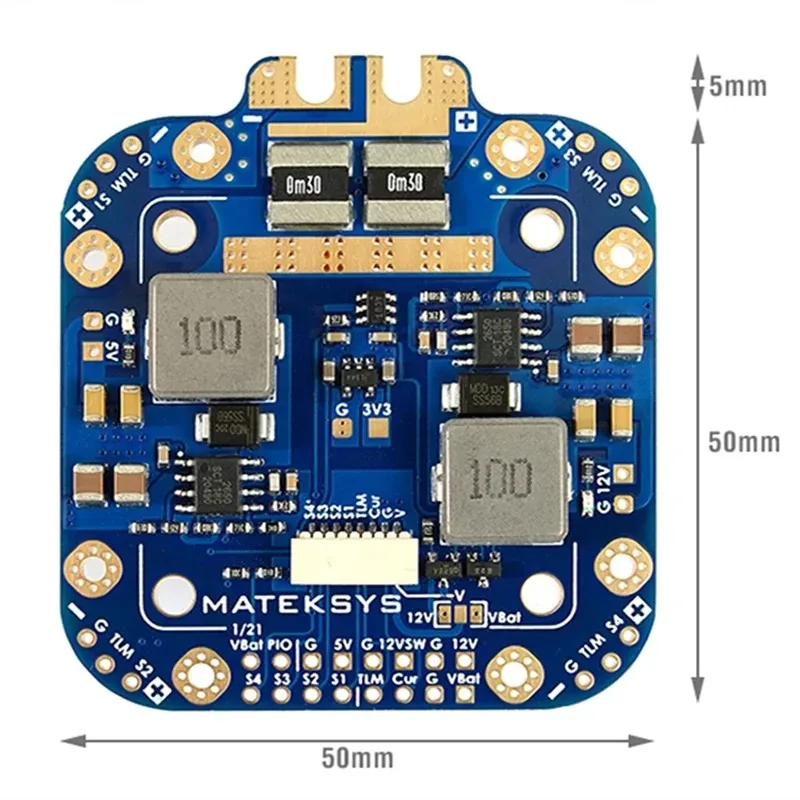 Matek Hub Power Distribution Board PDB Mateksys FCHUB-12S V2 5V 12V BEC Built-in 184A Current Sensor f/ RC Multicopter Drone FPV