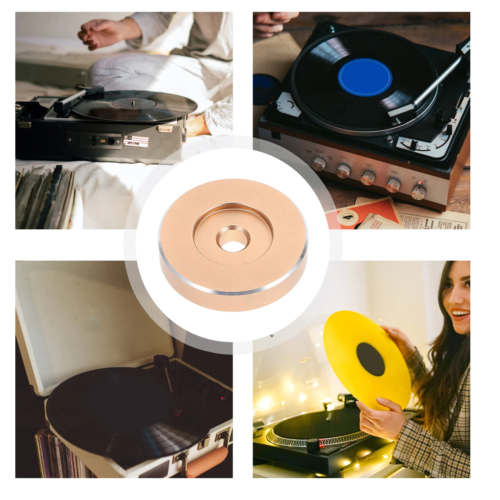 

Vinyl Record Adapter Dome for Turntable Metal Aluminum Player Needle Replacement Parts