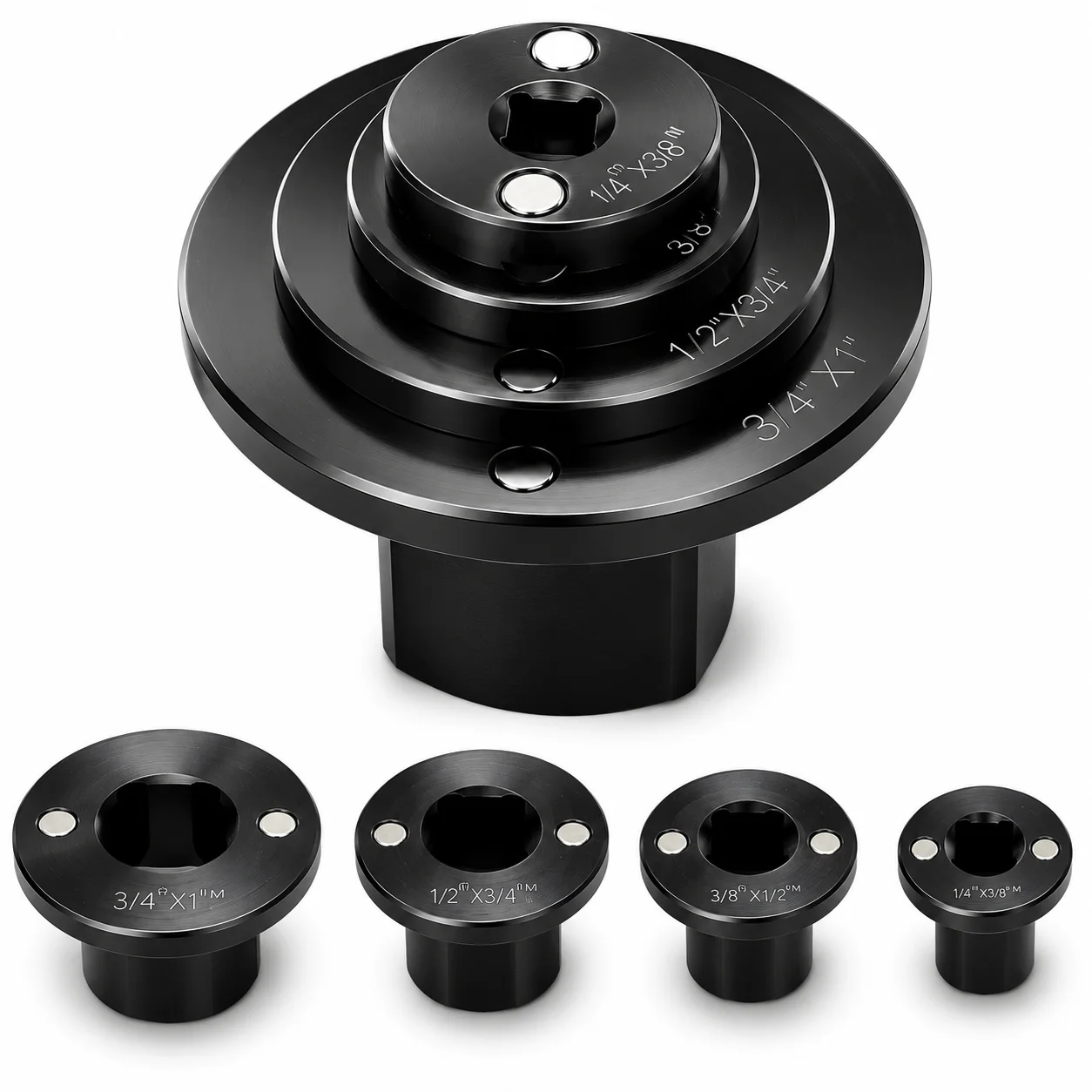 4PCS Impact Socket Adapter Set, Stacked Drive Reducer Converter for Ratchet Wrench, Automotive Repair & Tight Spaces