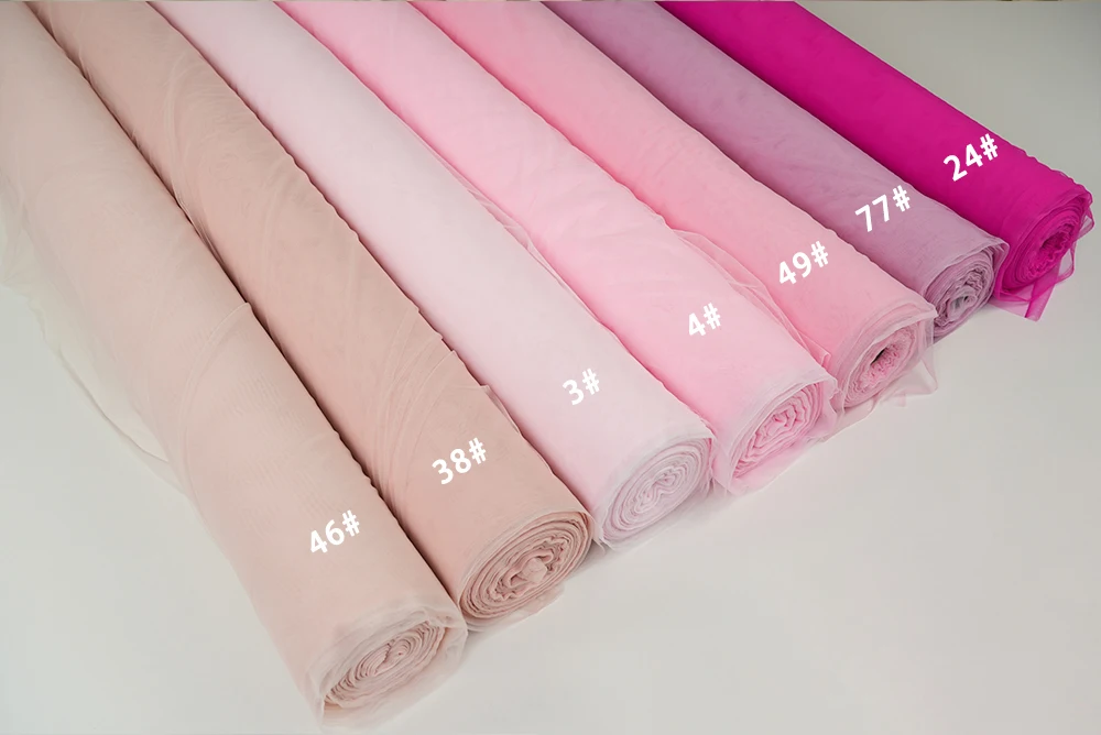 Baby pink phantom strong mesh fabric, lightweight and transparent skin-toned spandex mesh fabric, suitable for making shapewear