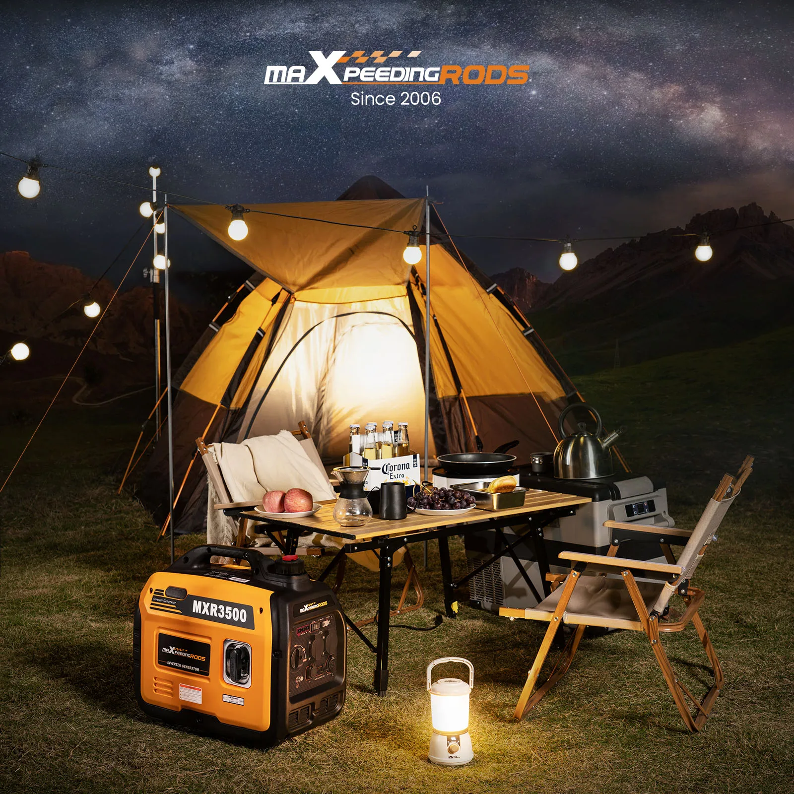 Generator für Camping Inverter-Generator 3500 Tragbarer Leiser Generator für Wohnmobile 3,3kW 230V 12V 4-Takt Inverter