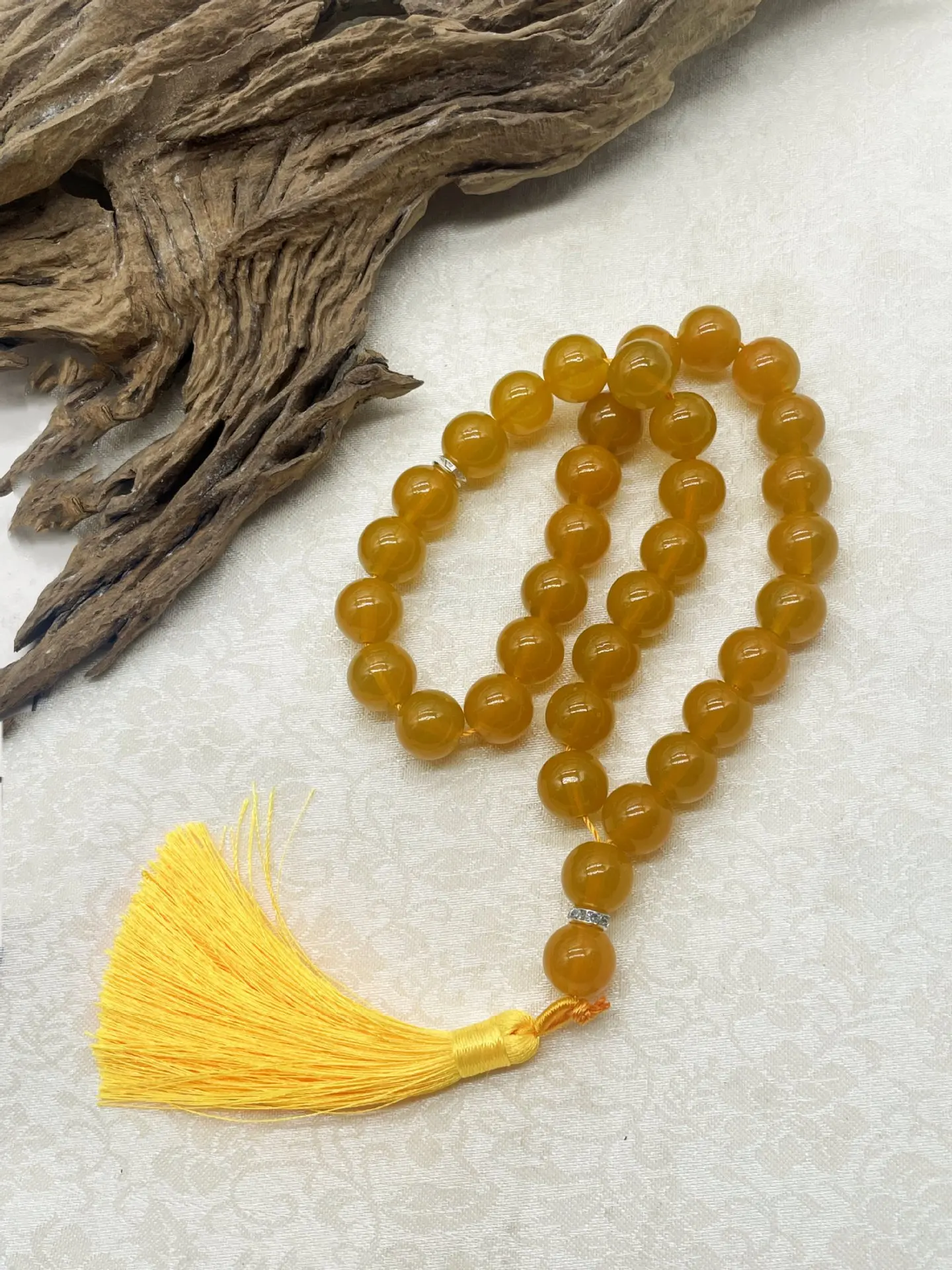 Elegant Glass Tasbih with Classic Tassel, Bohemian Islamic Prayer Beads Bracelet, Arabic Style Rosary for Daily Wear & Prayer - view 4