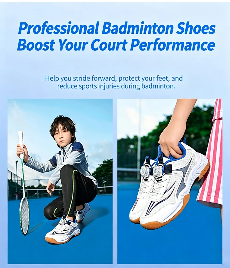 Atmungsaktive Tischtennisschuhe für Kinder Leichte Rutschfeste Outdoor-Badmintonsneaker Sporttrainingsschuhe für Jungen – Detail 2