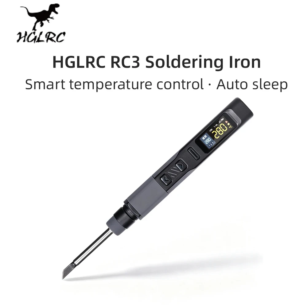 HGLRC RC3 Intelligent Digital Soldering  Color Display Chinese & English Switch Portable Welding Tool for FPV RC Drone Repair