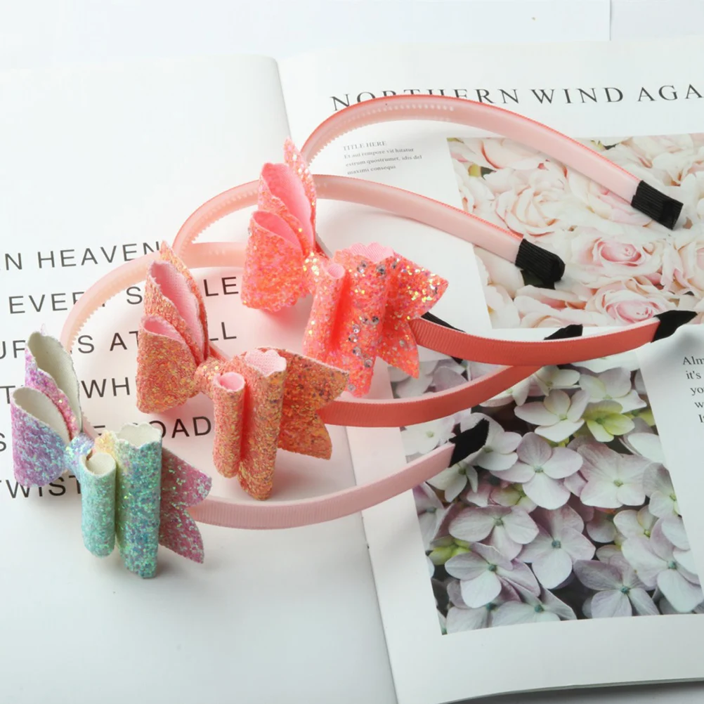 

5Pcs Kid Headwear Stylish Bowknot Hair Bands Comfortable Kids Headband for Girls Soft Elastic Hair Accessory Random Color
