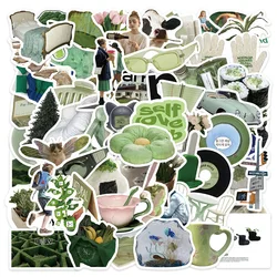 10/30/62pcs Cute Green Cartoon Stickers INS Style Graffiti Decals Decoration Scrapbook Laptop Fridge Bike DIY Kids Sticker Toys