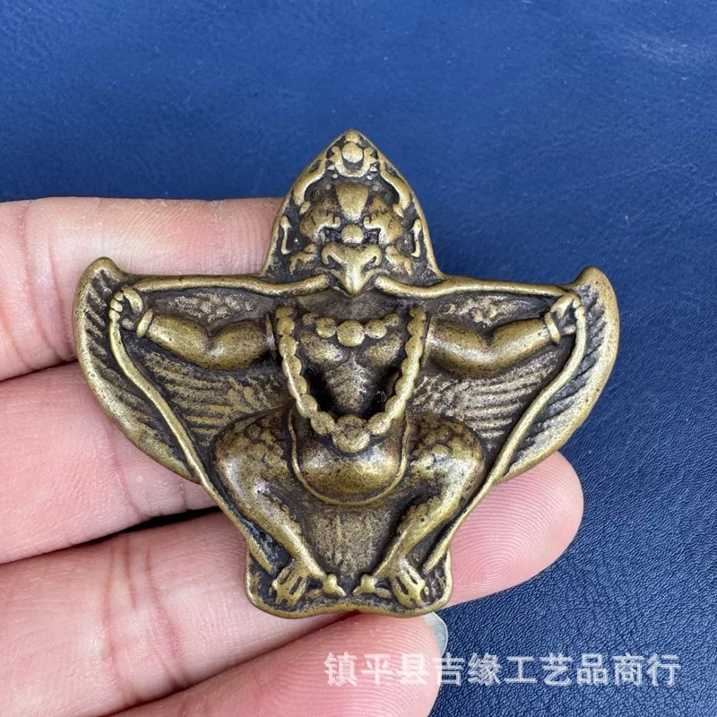 

Tibetan Style Brass Da Peng Bird Pendant Artisan Copper Wing Da Peng Bird Hanging Ornament Craft
