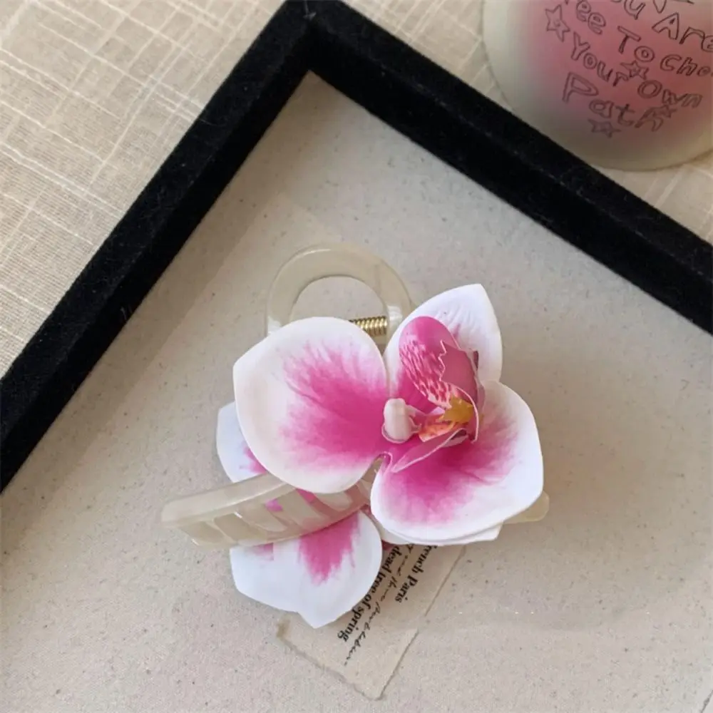 

Cute Butterfly Orchid Flower Hair Claw Bohemia Barrettes Ponytail Clip Orchid Hair Clip Shark Clip Cloth Large Shark Clip Daily