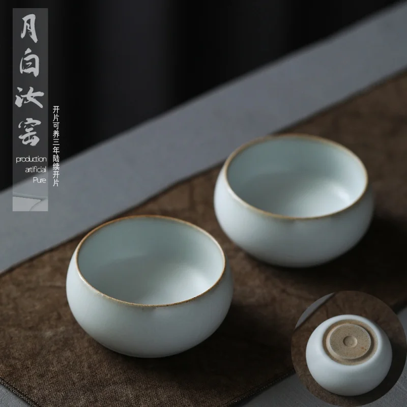 

Thickened Ru Ware Master Cup Gracked Glaze Supportable Jingdezhen Ru-Porcelain Tea Tea Cup Teacup Tea Set Ceramic Tea Bowl Celad