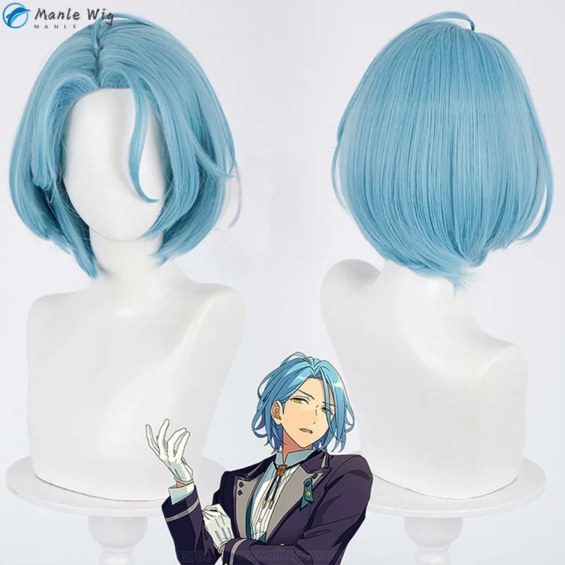 Crazy:B Himeru Cosplay Wig Game  ES2 Himeru Wig Short Blue Heat Resistant Hair merumeru Party Wigs + Wig Cap