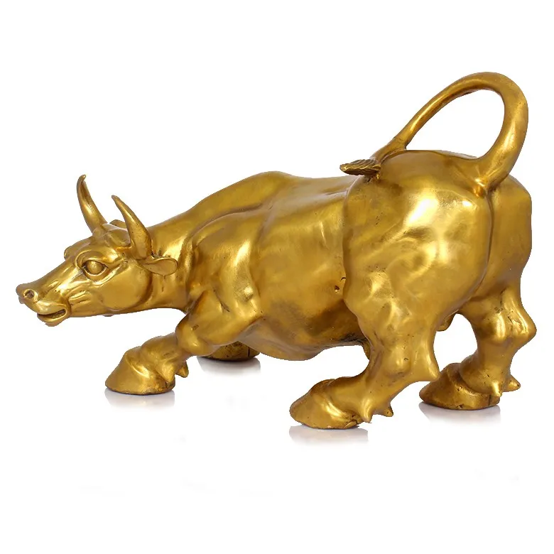 office home protective House Protection -efficacious Talisman Money Drawing gold Charging Bull bronze statue--LARGE SIZE