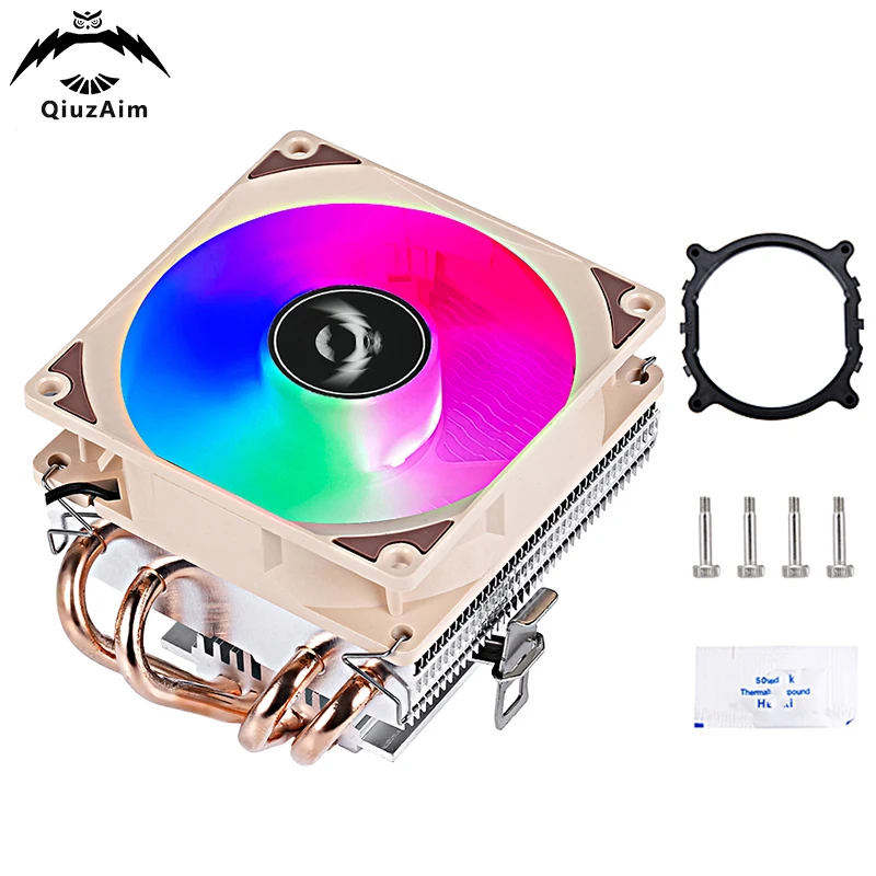 

QiuzAim Radiator Fan Computer Processor CPU FAN 4 Heat Pipe Air-cooled Installing LGA2011 x79 x99 e5 2099 2066 AM3 AM4 AM5 AMD