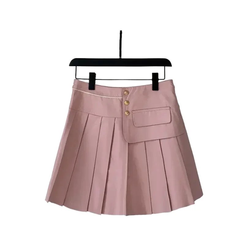 

Tajiyane Genuine Leather Skirt for Woman A-line Skirt High Waist Pleated Skirt Real Sheepskin Women Short Skirts Korean Style