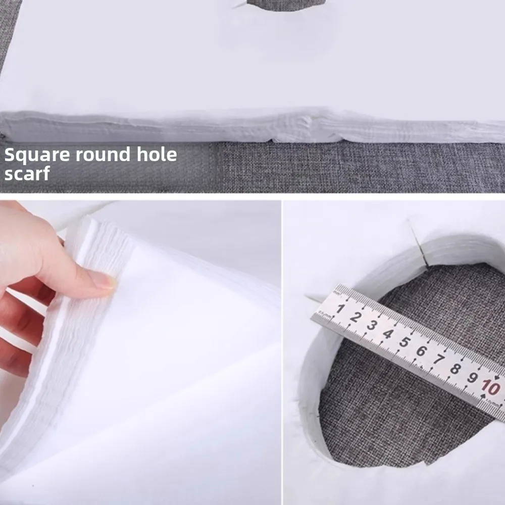 100PCS Dustproof Disposable Hole Towel Non-woven Fabric Hole Design Beauty Salon Face Towel Thickened Breathable