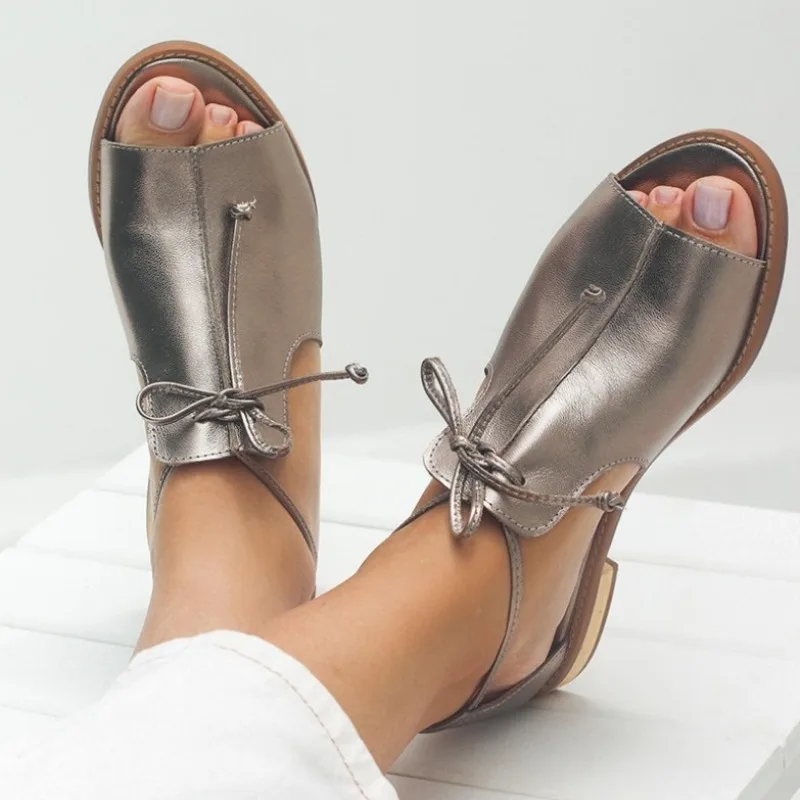 

2024 Summer Casual Low Heel Women's Shoes 40-43 Large Round Head Breathable Sandals for Women Женские Сандалии На Платформе