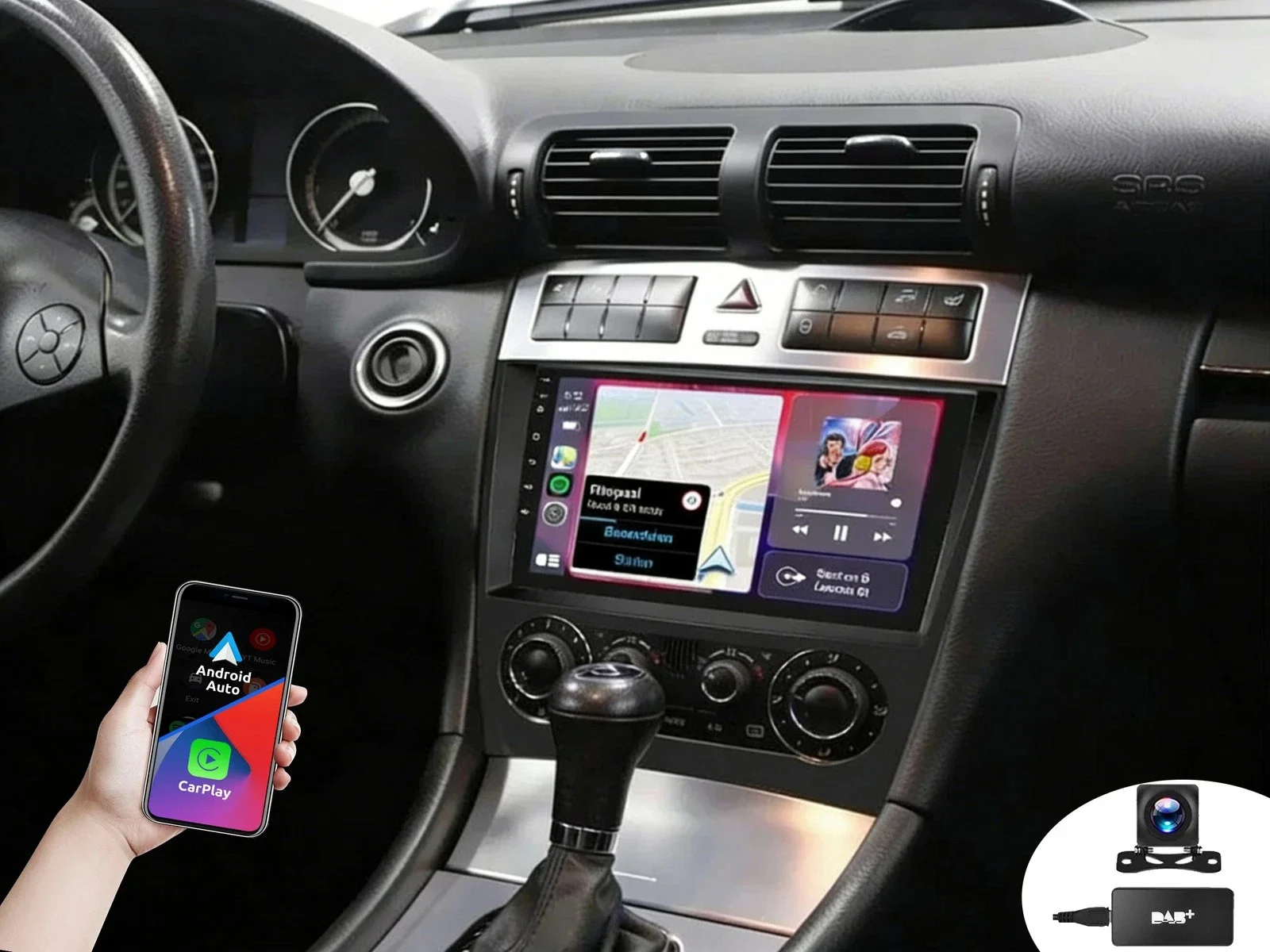 ESSGOO Android 15 Für Mercedes Benz W203 W209 C180 C200 C220 C230 2005 - 2009 Video-Player Autoradio Stereo GPS BT Carplay 2din